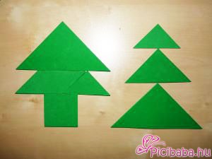 Tangram fenyőfák