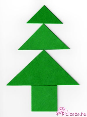 Tangram fenyőfák