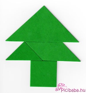 Tangram fenyőfák